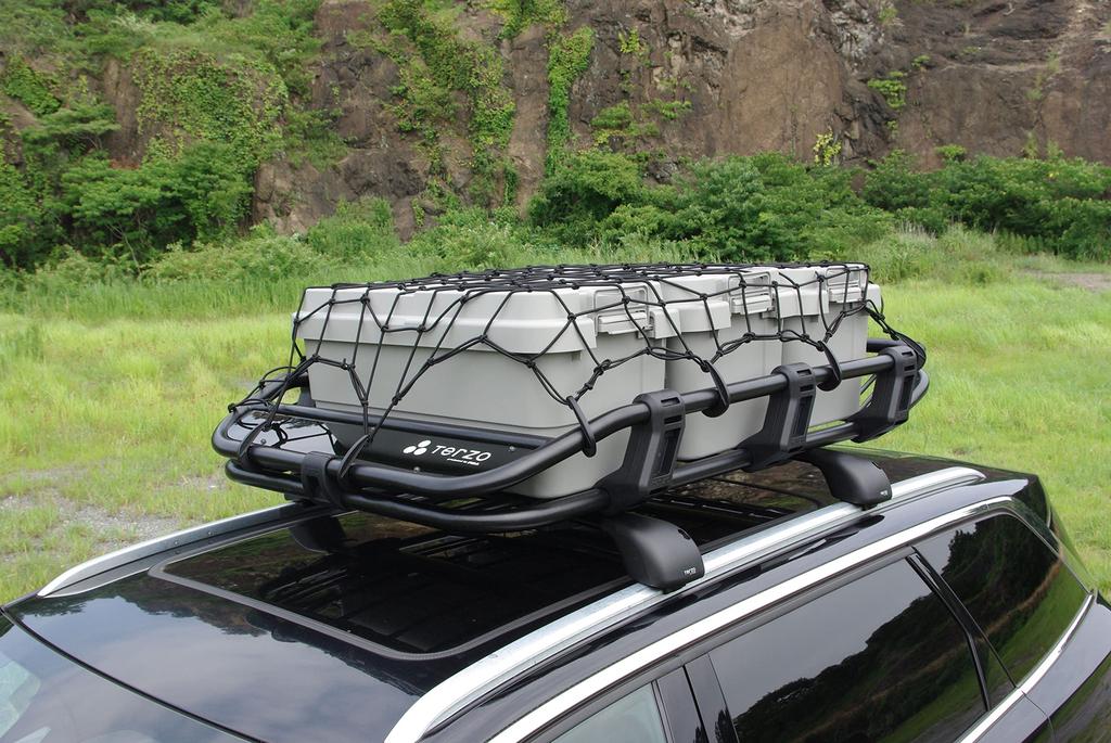 Terzo EA75HR Cargo Regular Size Compatible with Large Pipe for Basket Racks and Racks (by PIAA) Net, Black, (1200x1200mm), Diameters,