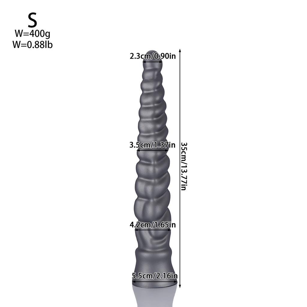 Extra Long Anal Plug with Spiral Design - Giant Threaded Butt Plug for Men & Women, Stretching Trainer, Realistic Dildo for Advanced Play