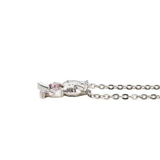 White Clover Necklace Hello Kitty 50th Anniversary DOLLY MIX Sanrio Characters Silver 925 Cubic Zirconia Ribbon SAKT50-N003RD