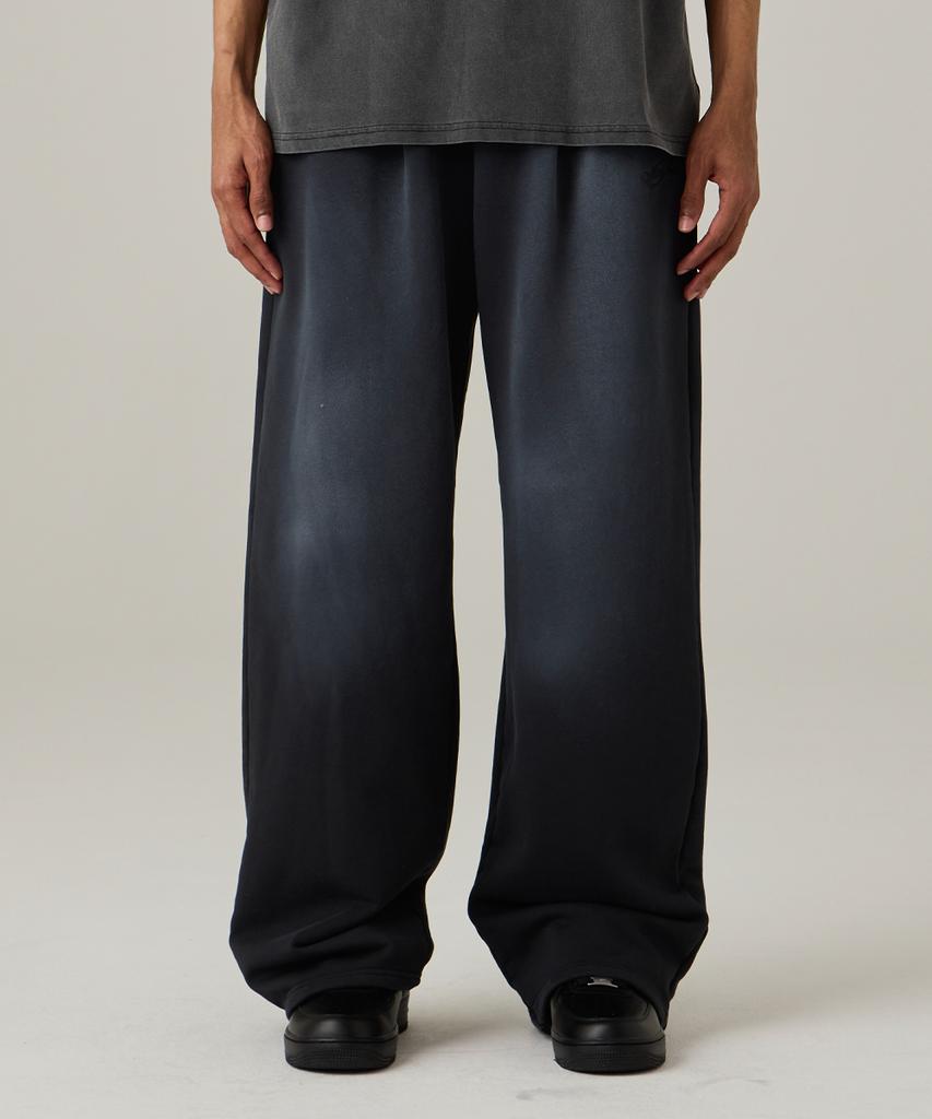 URBANAGE Pigment Wash Signature Wide Sweatpants Black