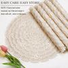 Creative Kitchen Round Placemats Gold PVC Place Mats Flower Leaf Washable Dining Table Mats Party Table Decorative