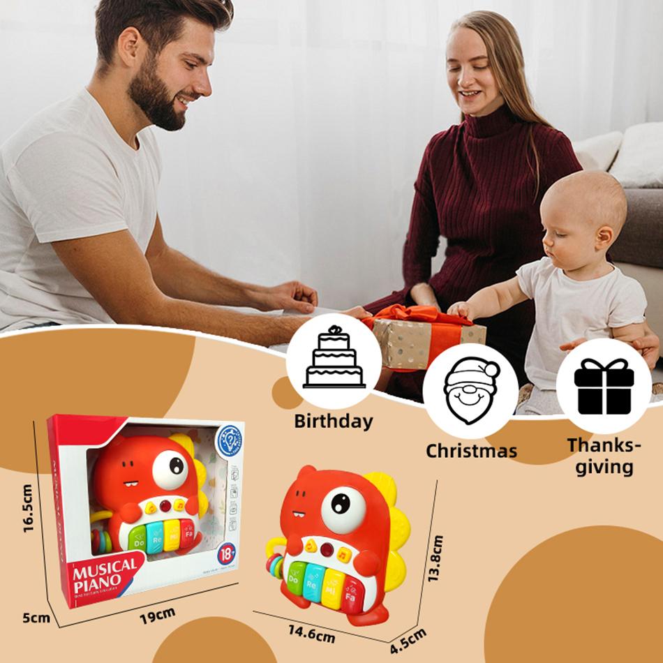 Baby Electronic Piano Toys Music&Light Keyboards Animals Instrument Toys Toddlers 18-36 Months Montessori Educational Baby Gifts