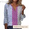 JPNTKY Women's Fashion Casual Long Sleeve V Neck Blouses & Shirts