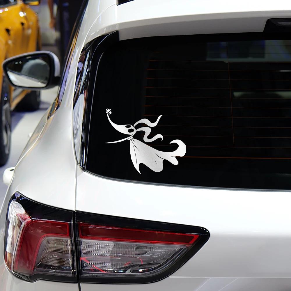 Small Town Christmas Ghost Silhouette Pumpkin Nose Reflective Car Creative Sticker Vinyl Decals Auto Universal Decor Accessories