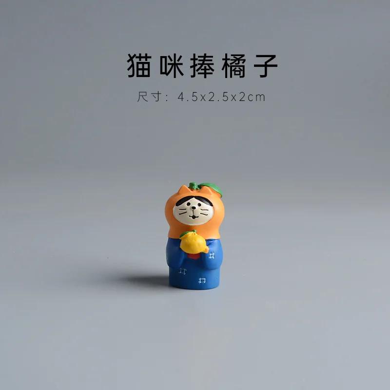 ZAKKA Miniatures Cat Panda Home Decor Crafts Cute Orange Figurines Resin Handicraft Desktop Ornaments Car Interior Accessories