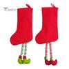 Christmas Stockings 3D Cute Elf Doll Xmas Stocking Decorations Long Legged Elf Hanging Stocking for Candies Toys Gifts