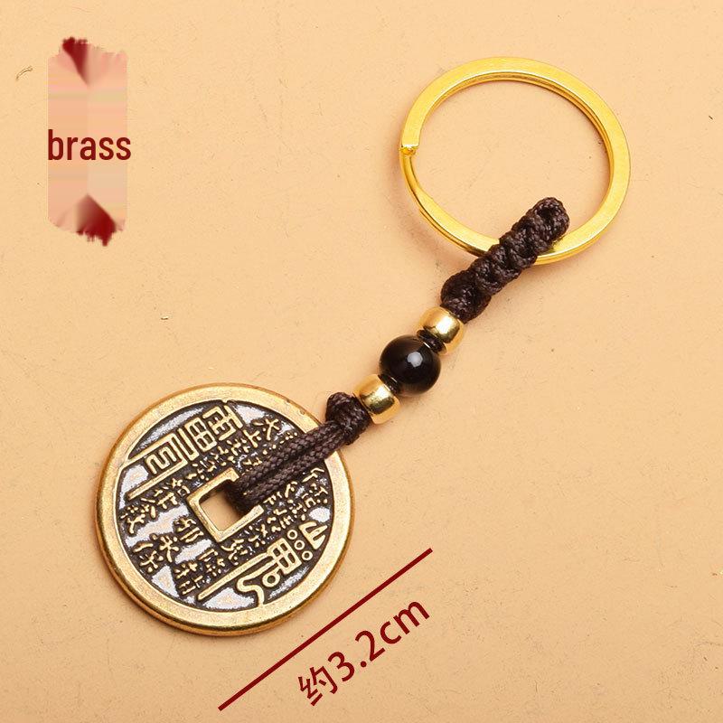 

Латунний брелок: Кулон Тай Суй 2024 рік Дракона Цзячень з грошима гірського духа та шестискладовою мантрою, коробка Гаву.