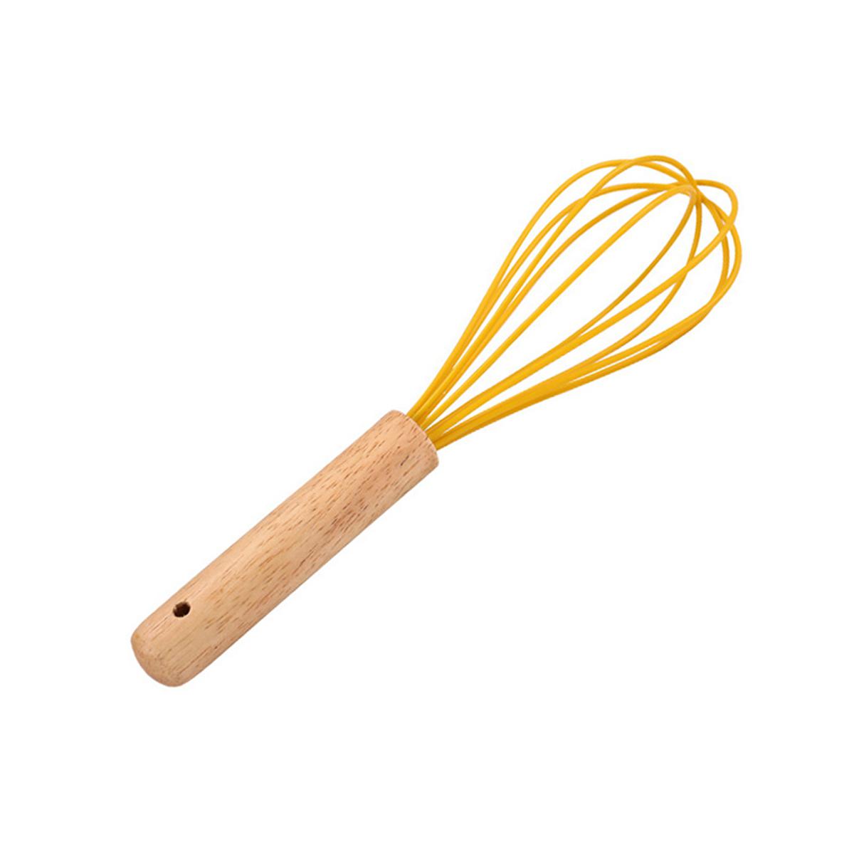 

Home Cooking Silicone Heat Resistant Cream Stirring Manual Whisk Mixer Frother Blender Egg Beater 8inch