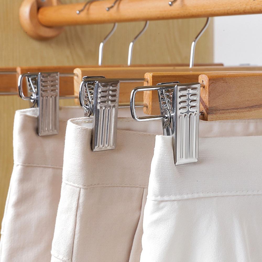No Trace Solid Wooden Hanger Wood Trouser Hanger with Clip High Quality Pants Clips