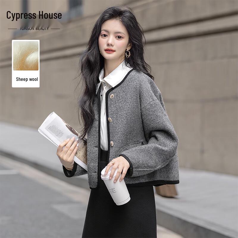 

Si Ba She Женская куртка из короткой шерсти с круглым вырезом XL