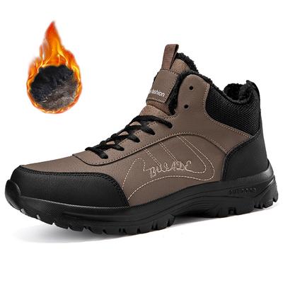 Nouvelles Bottes d'Hiver pour Hommes Bottes de Neige Chaudes en Peluche Bottines Montantes Imperméables de Haute Qualité pour Hommes Bottes de Randonnée d'Extérieur pour Hommes Baskets