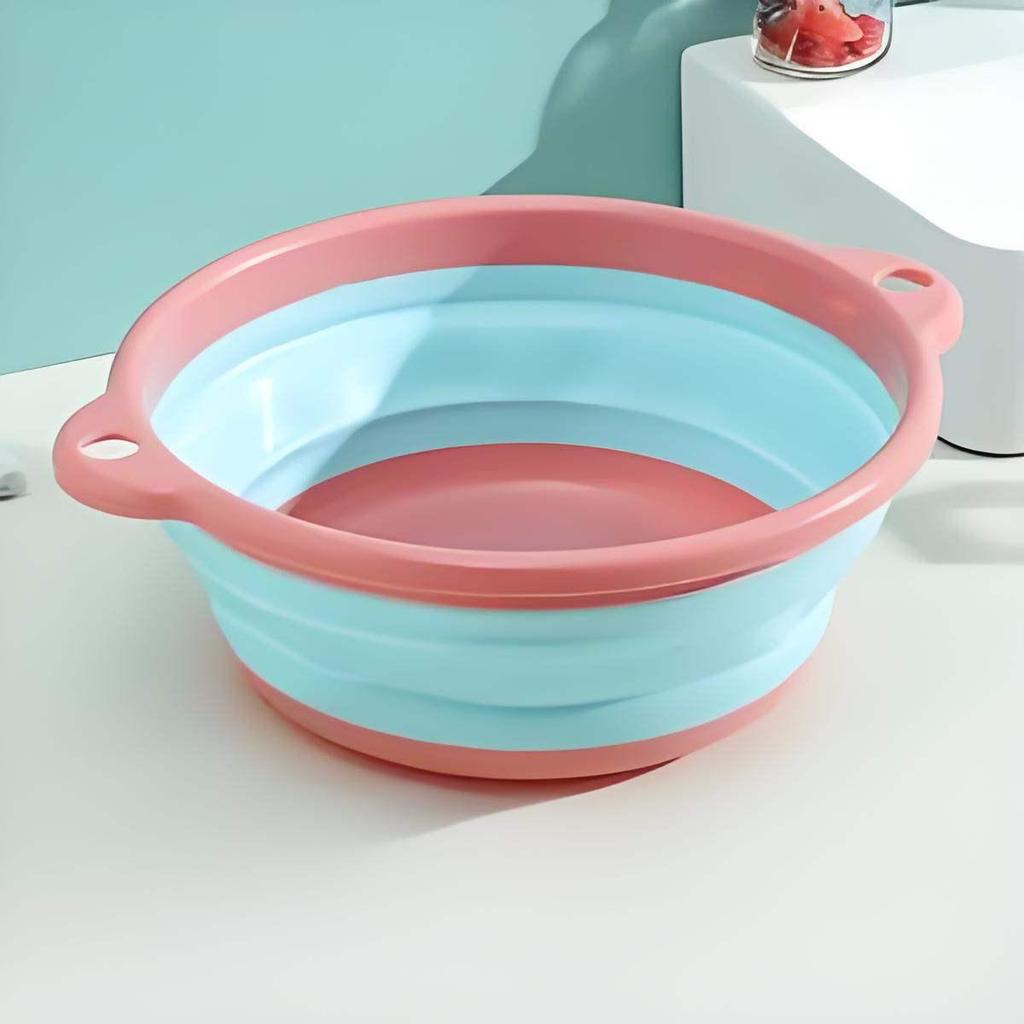 Colorful Multi-Functional Foldable Washbasin: Durable, Compact, Portable, and Easy to Store Plastic Basin for Dormitory Use