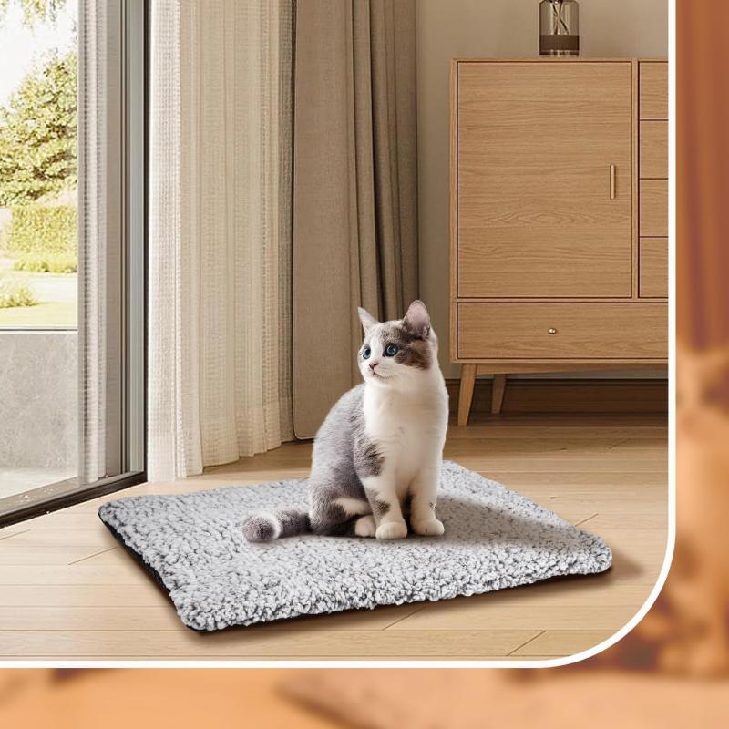 Self-Warming Pet Pad Blanket, Electric-Free Thermal Bed Mat, Anti-Slip for Cats Dogs Winter Warmth Mat Heat Reflecting Core Pad