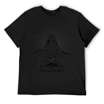Mahavatar Babaji T-Shirt Baggy Shirts Valentines Clothes Essential T Shirt Blacks Men's Cotton T-shirt