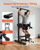 VEVOR Pull Up Bar, 150kg Power Tower Dip Station, Workout Dip Station with H-Shaped Stable Base & Back Pad