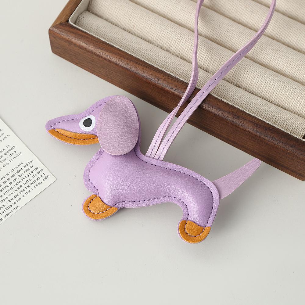 Dachshund Leather Pendant Korean Version DIY Cute Ins Puppy Bag Pendant Lanyard Couple Car Pendant Spot
