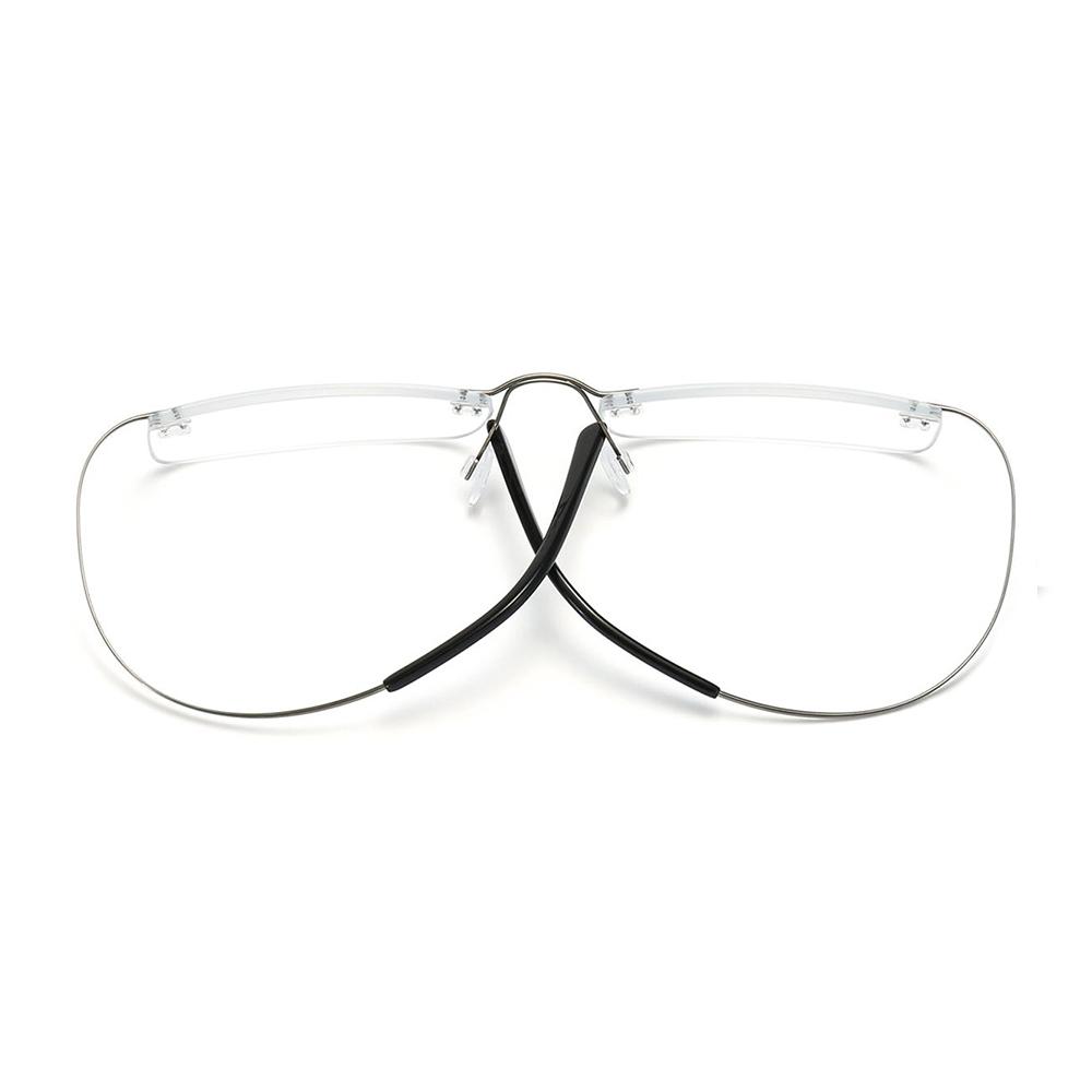 Pure Titanium Glasses Anti Blue Light Rimless Cat Eyes Transparent Women's Glasses with Diopters Plus Women's Eyeglass Frame +1