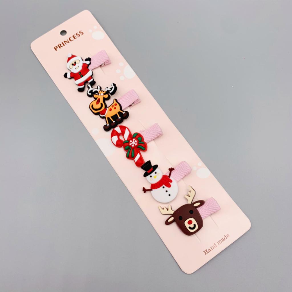 Christmas Cartoon Hair Clips for Girls: New Year Side Clips for Baby and Kids