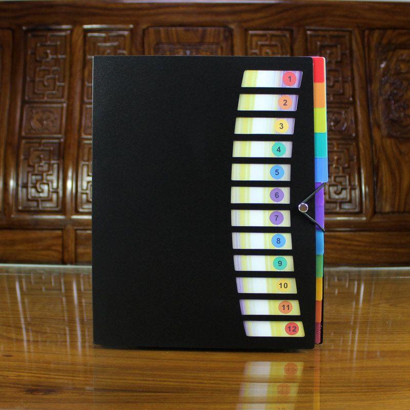 A4 Folder Multi-Layer Insert Info Booklet Loose-Leaf File Binder Piano Score Music Score Folder Multifunctional Storage Clip Student Black