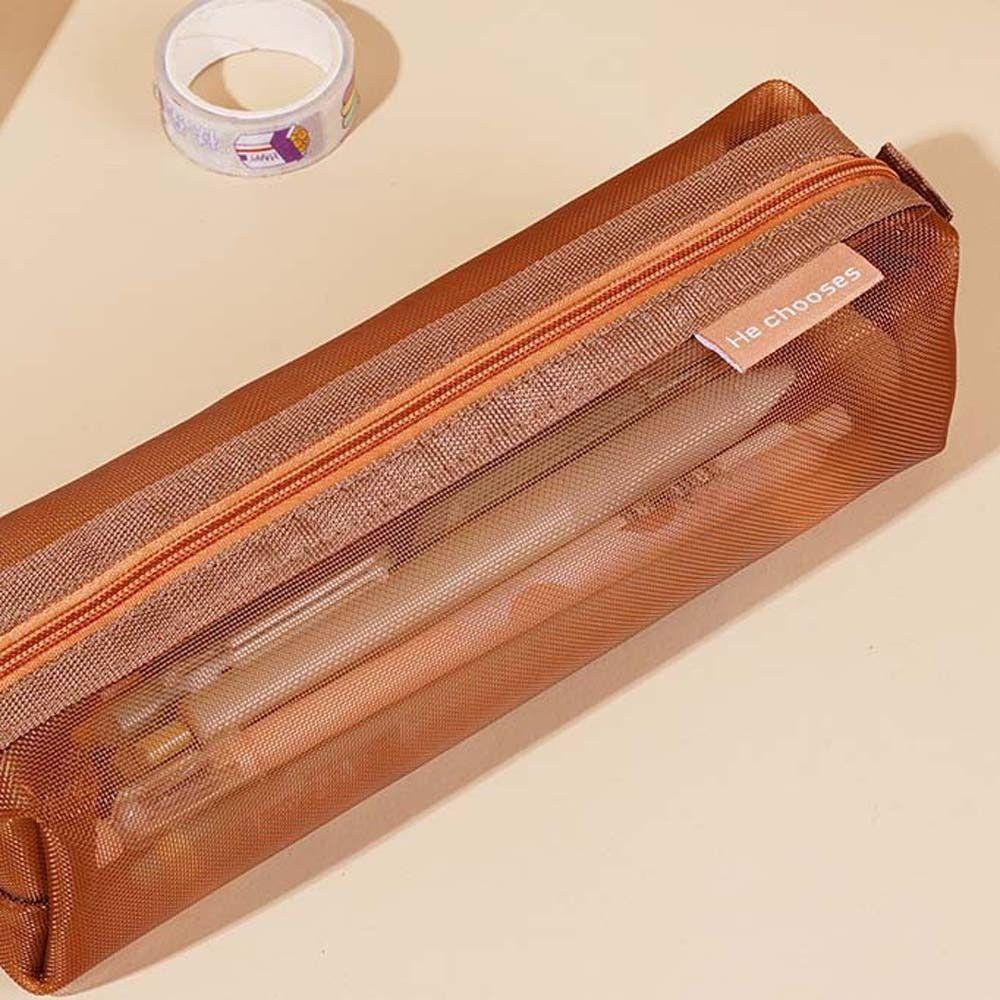 Candy Color Transparent Pencile Bag Lipstick Bag Mini Mesh Coin Purse  Students