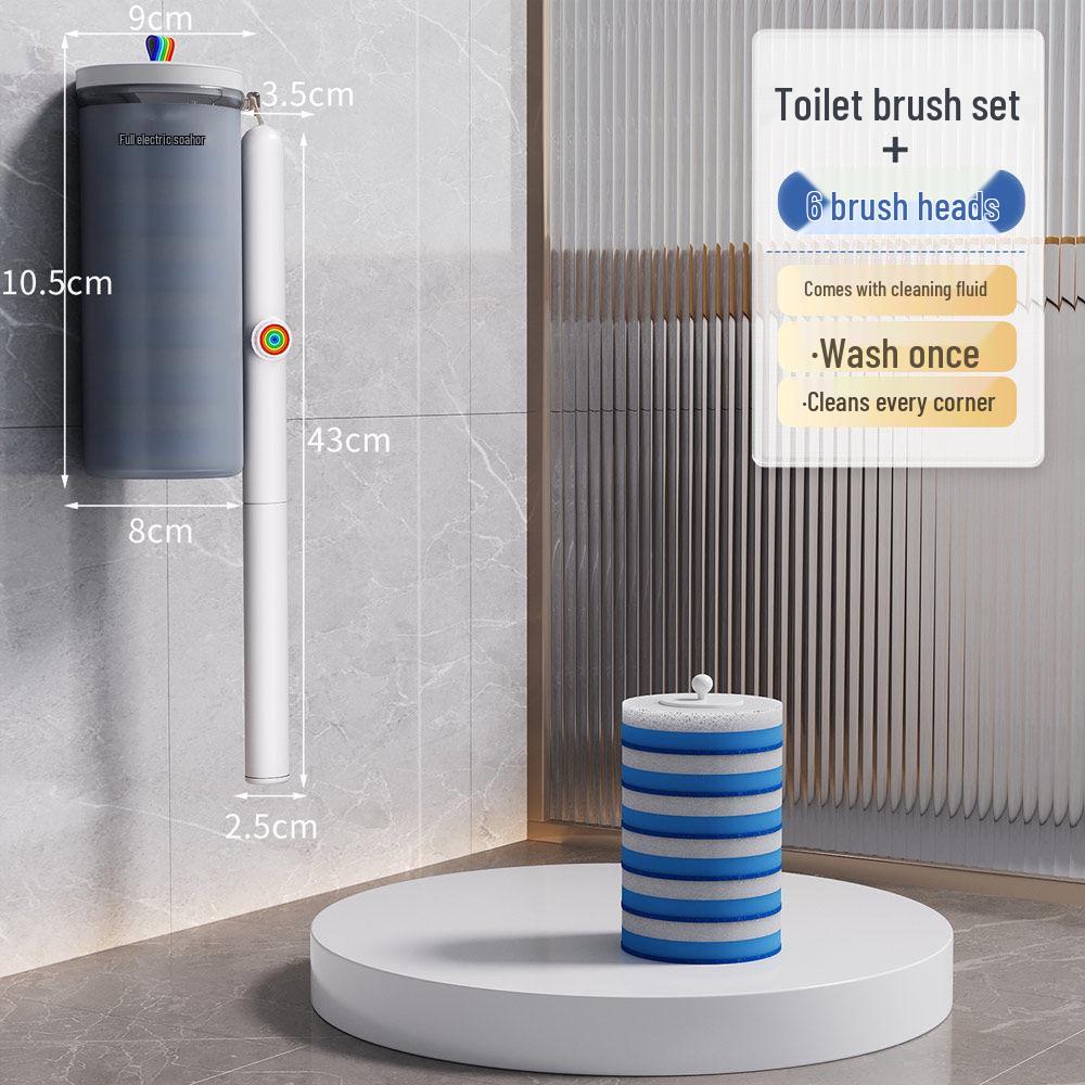 Disposable Toilet Brush Set with Replaceable Head for Hard-to-Reach Spots