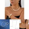 Retro Inspired Pearl Accessories Set With Handcrafted Multilayer Necklace And Ear Jewelry