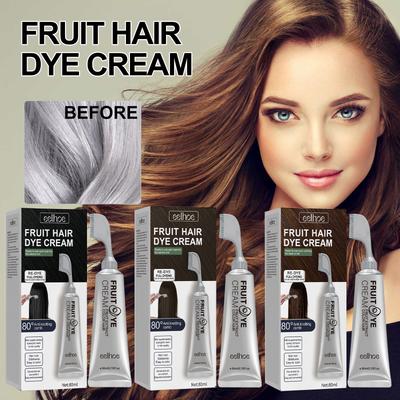 EELHOE Crème Colorante Permanente pour Cheveux avec Peigne Longue Tenue Couvre les Cheveux Gris Blancs Coloration Capillaire Pure à Base de Plantes Crème de Couleur Fruit Noir pour Cheveux
