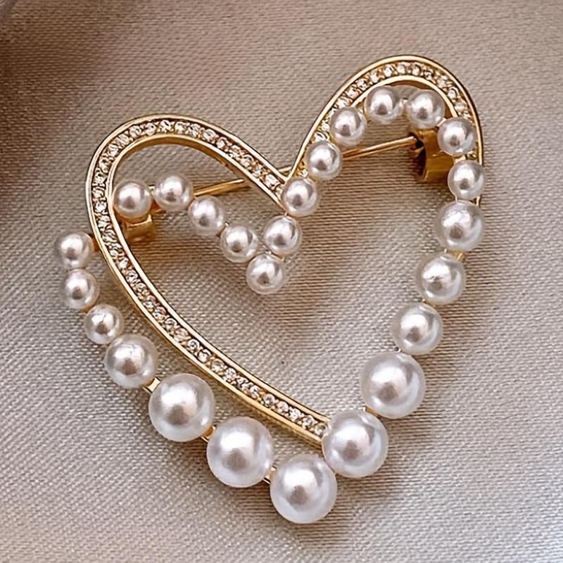 1PC Elegant Fashion Brooch, High-end Alloy Heart Pin, Exquisite Women s Accessories