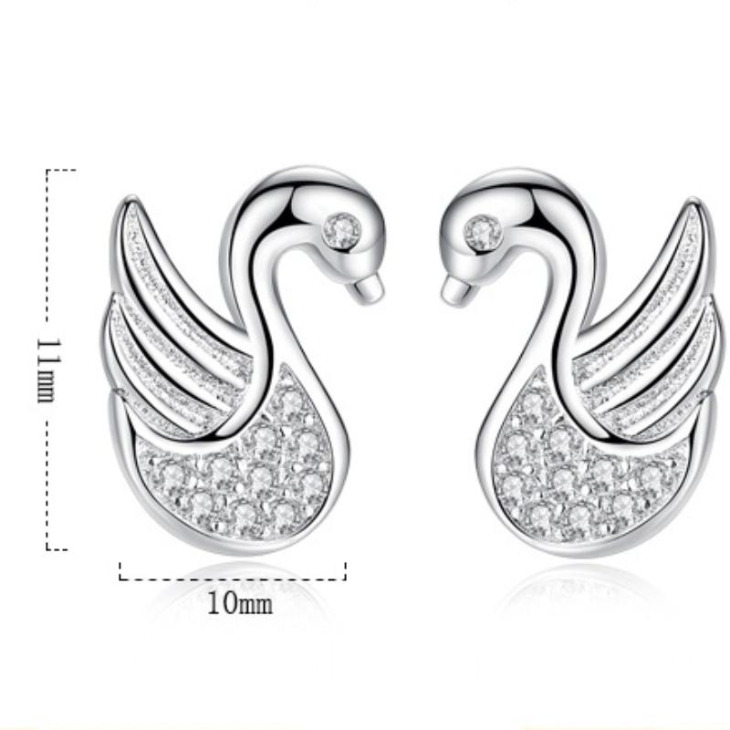 Womens Korean Fashion Anti-allergy 925 Silver Plated Simple Little Ear Stud Earrings Female Small Ear Jewelry Gifts
