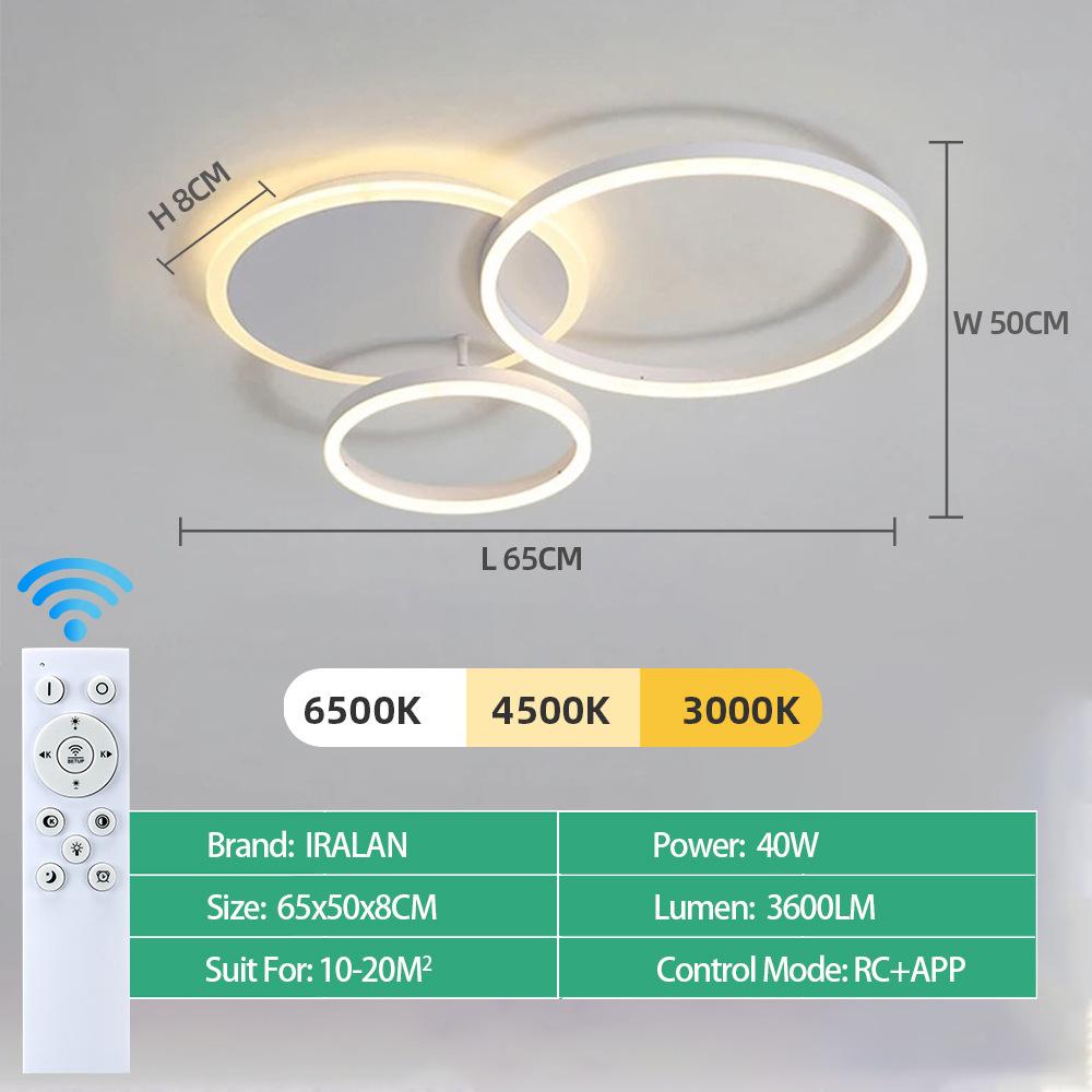

Потолочный светильник с дистанционным управлением и бесступенчатым диммированием через приложение для гостиной/спальни, 85-265 В