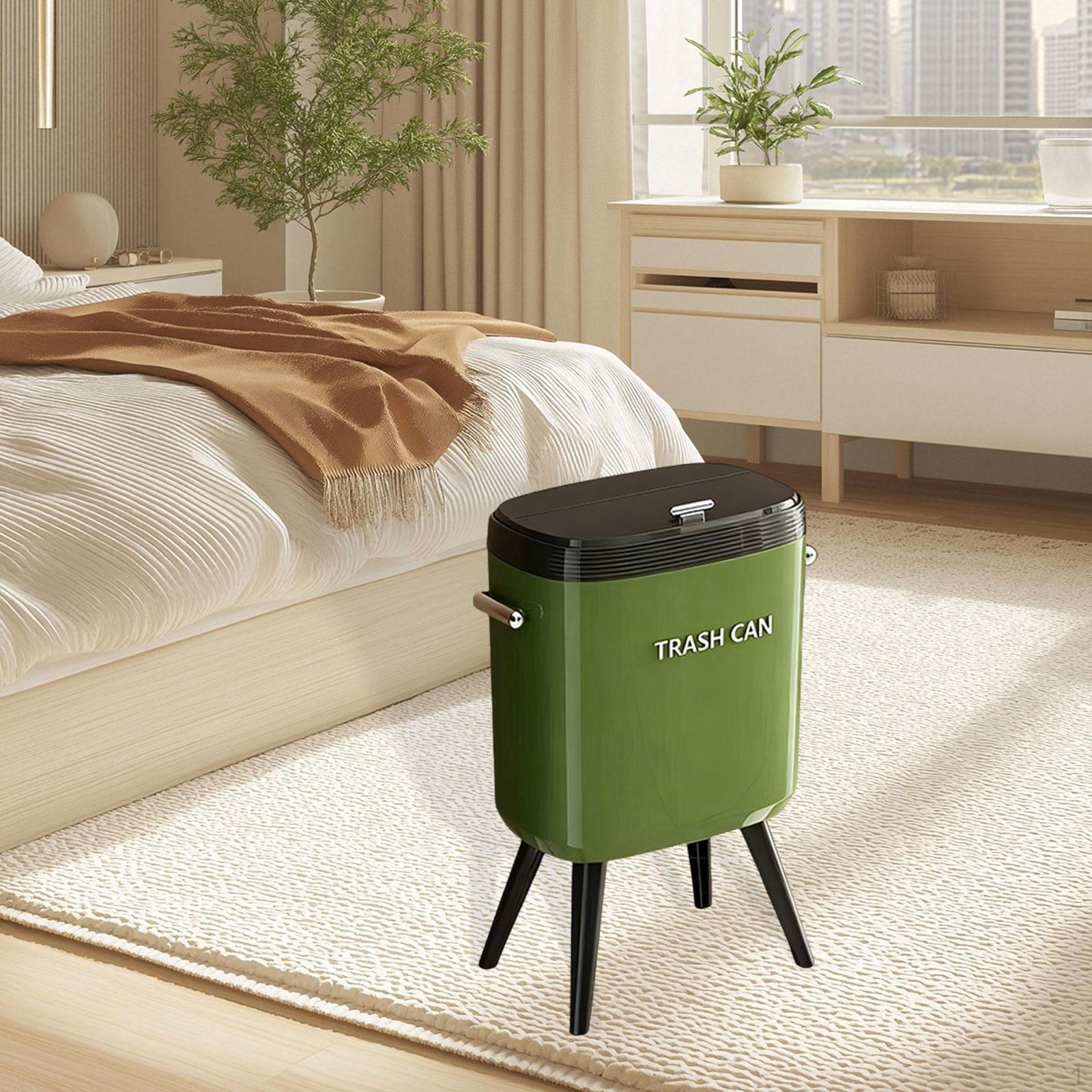 

Bend Trash Can with Legs, 15L Large Capacity, Creative for Home Use, Suitable Green