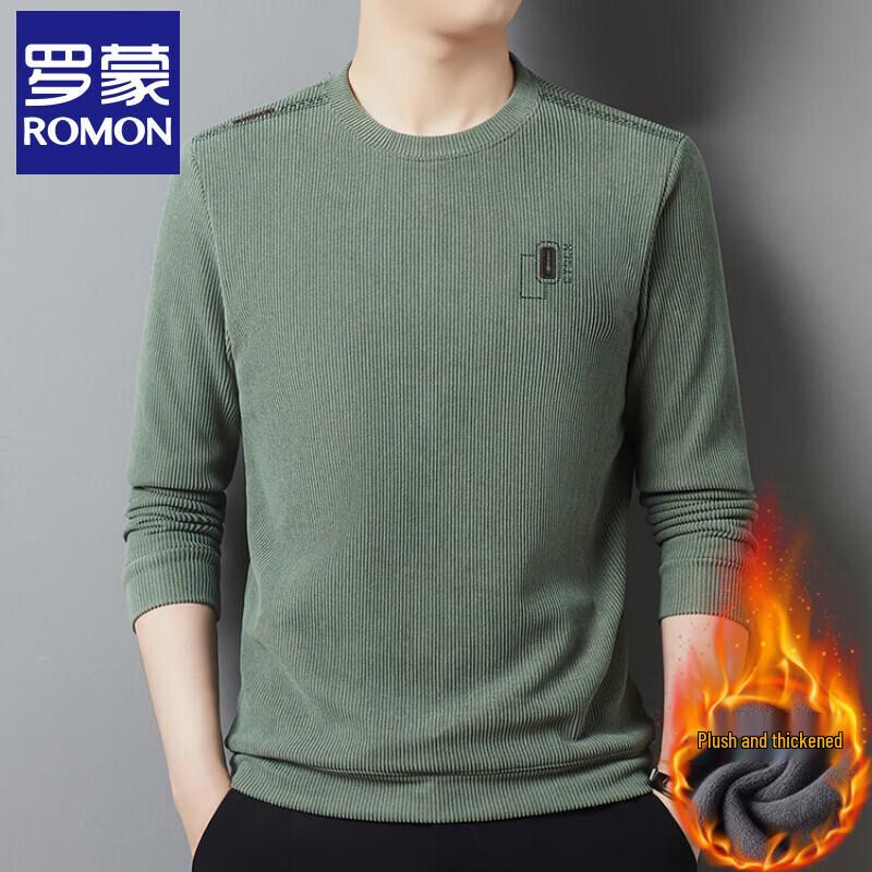 Romon Men s Corduroy Fleece-Lined Warm Long-Sleeve Top 2XL