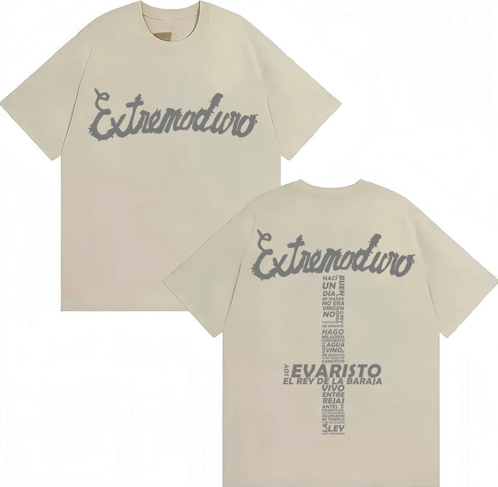 Rock Extremoduro Band Lettering Print Men's and Women's T-shirts, Hip Hop Harajuku's Summer Oversized Comfortable Cotton Top