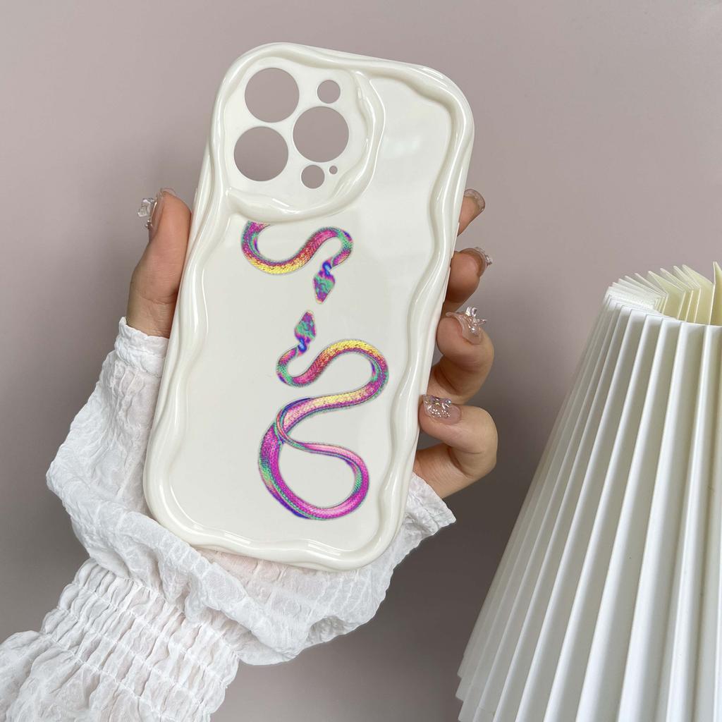 N73 Schwarzgold Schlangenmuster Weiche Wellenförmige Handyhüllen für iPhone 14 Pro Max 13 mini 15 Plus XR 7 8 6 XS Max 12 11 Schutz-Bumper-Hülle