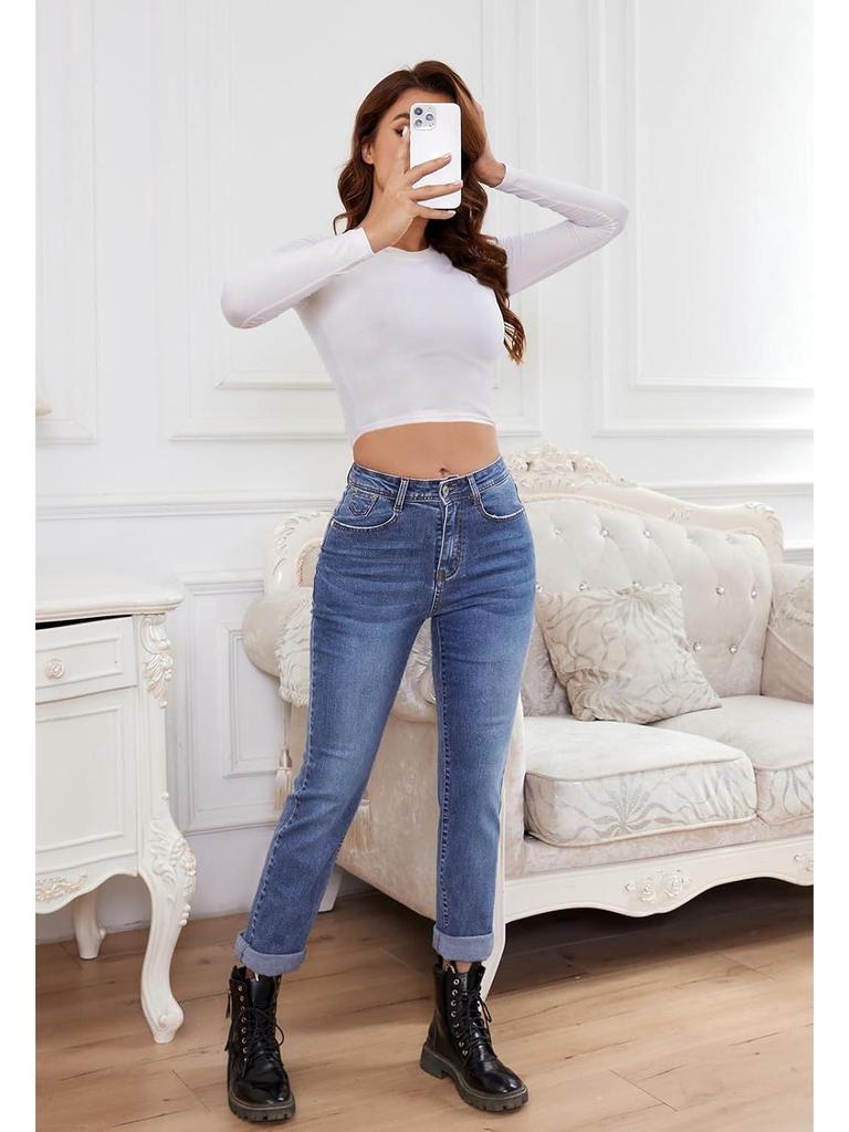 Moda Feminina Europeia e Americana Tendência Verão 2026 Calça Jeans Reta