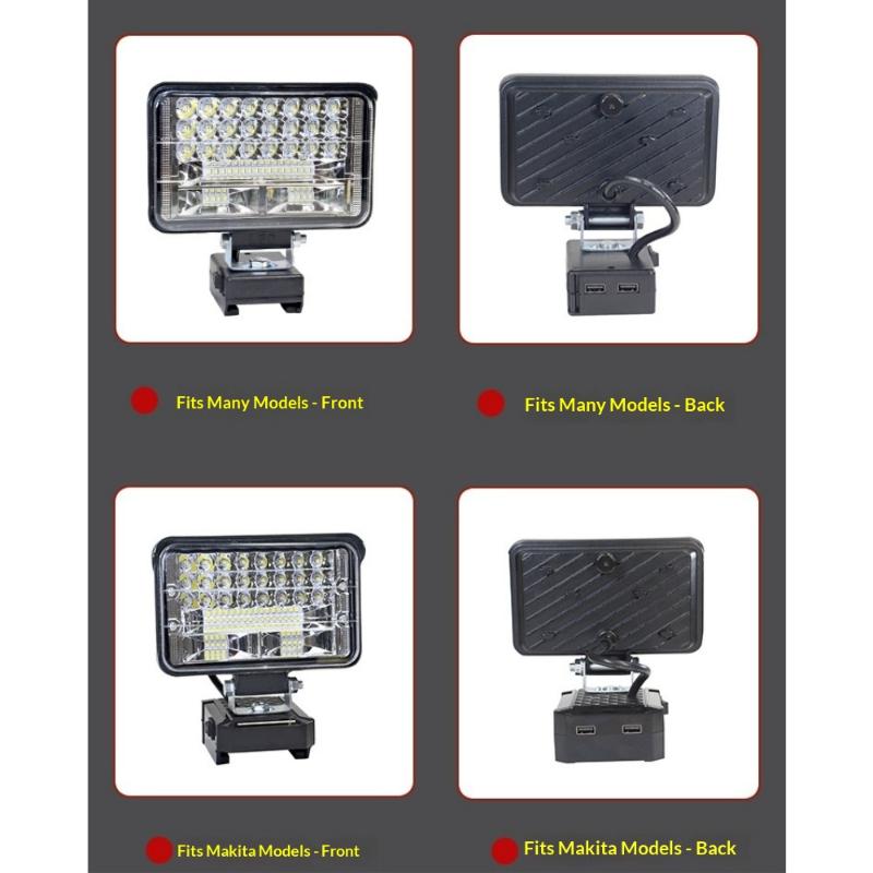 1 Stück 3/4/5/8 Zoll Tragbarer LED-Scheinwerfer Kabellose Handleuchte Kompatibel mit Für 18-V-20-V-Akku Für Außenarbeiten Angeln