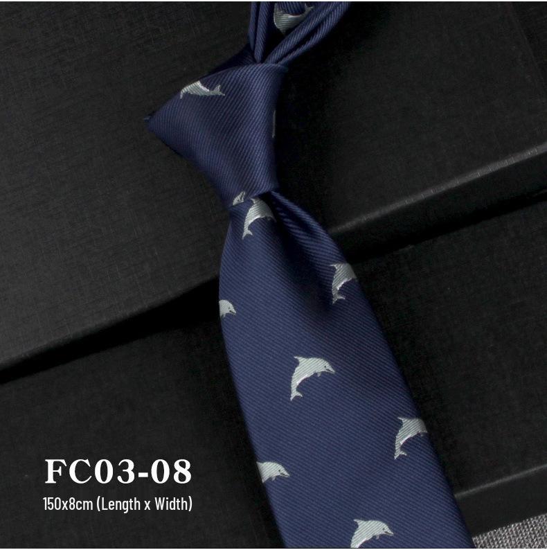 Retro Cartoon Animal Jacquard Tie in Dark Green Wine Red with Floral Pattern - Trendy Men s Casual Hong Kong Style