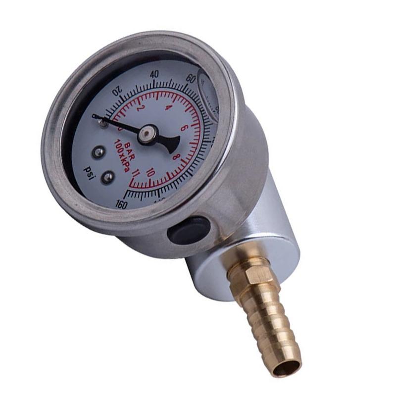 For Fuel Injection Tuning Fuel Pressure Gauge Adaptor Kit As Shown Metal oil Filled Case Polished Stainless Case