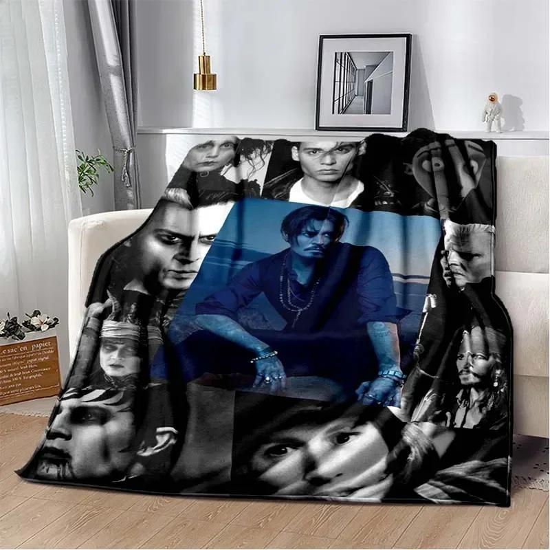 Johnny Depp Pattern Throw Blanket Light Weight Blanket for Living Room Bedroom Kidsroom Warm Blanket Christmas Gift