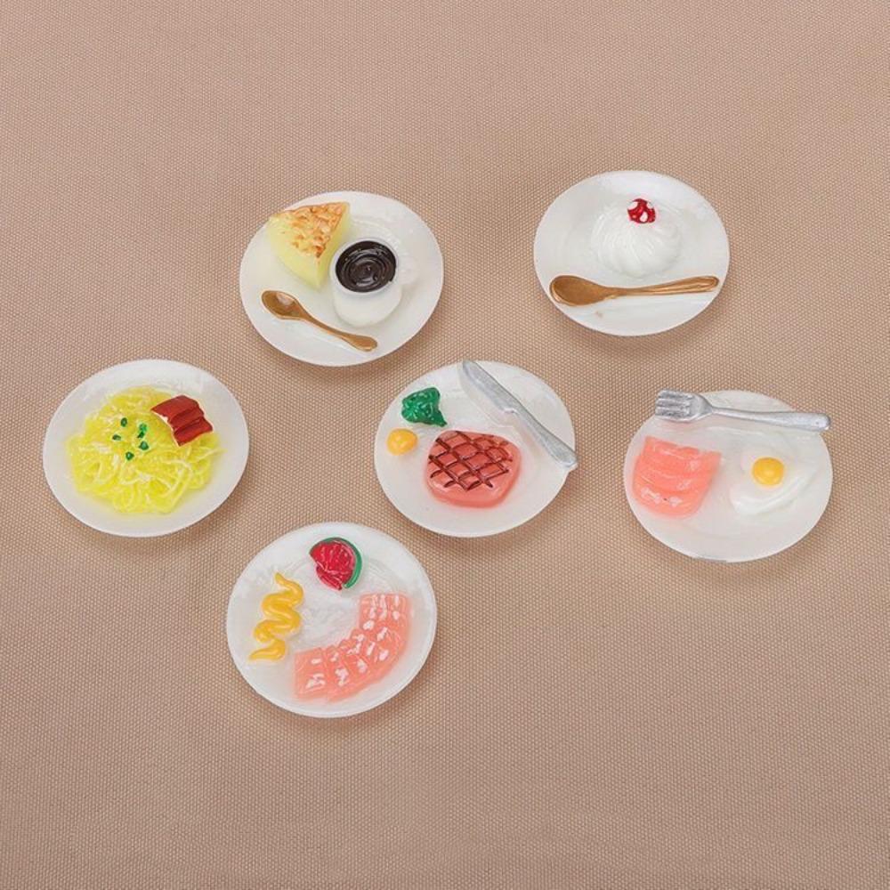 10pcs Kawaii Cute Bread Egg Breakfast Resin Simulation Model Dollhouse Miniature Kitchen Decoration Doll House Decor Accessories