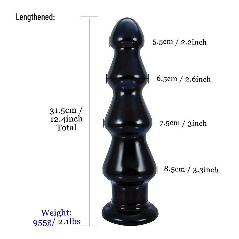 Extra Large Beaded Anal Plug with Rolling Jewel - Erotic Massage Toy for Men & Women