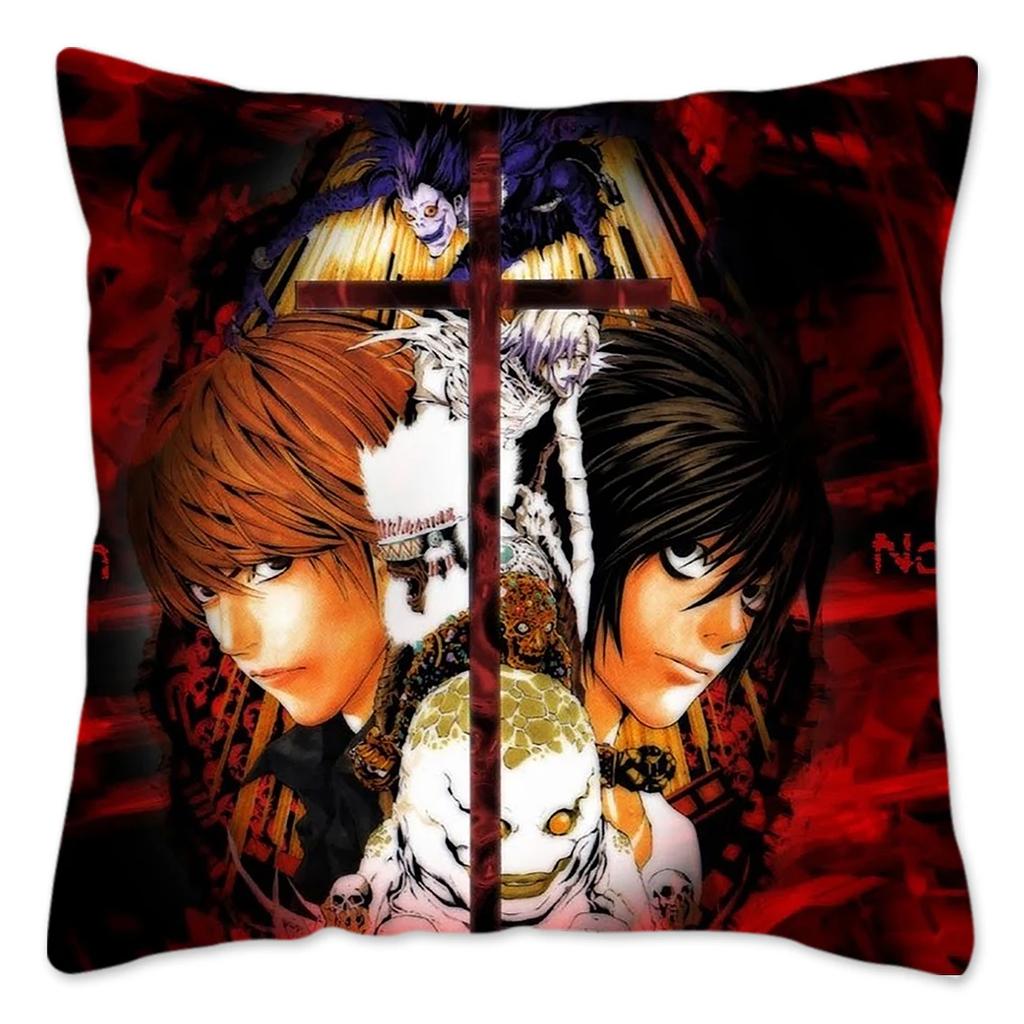Anime DEATH NOTE Kissenbezug Heimdekoration Polyester Kissenbezug für Sofa Dekokissenbezug Resuable Funda Cojines 45x45