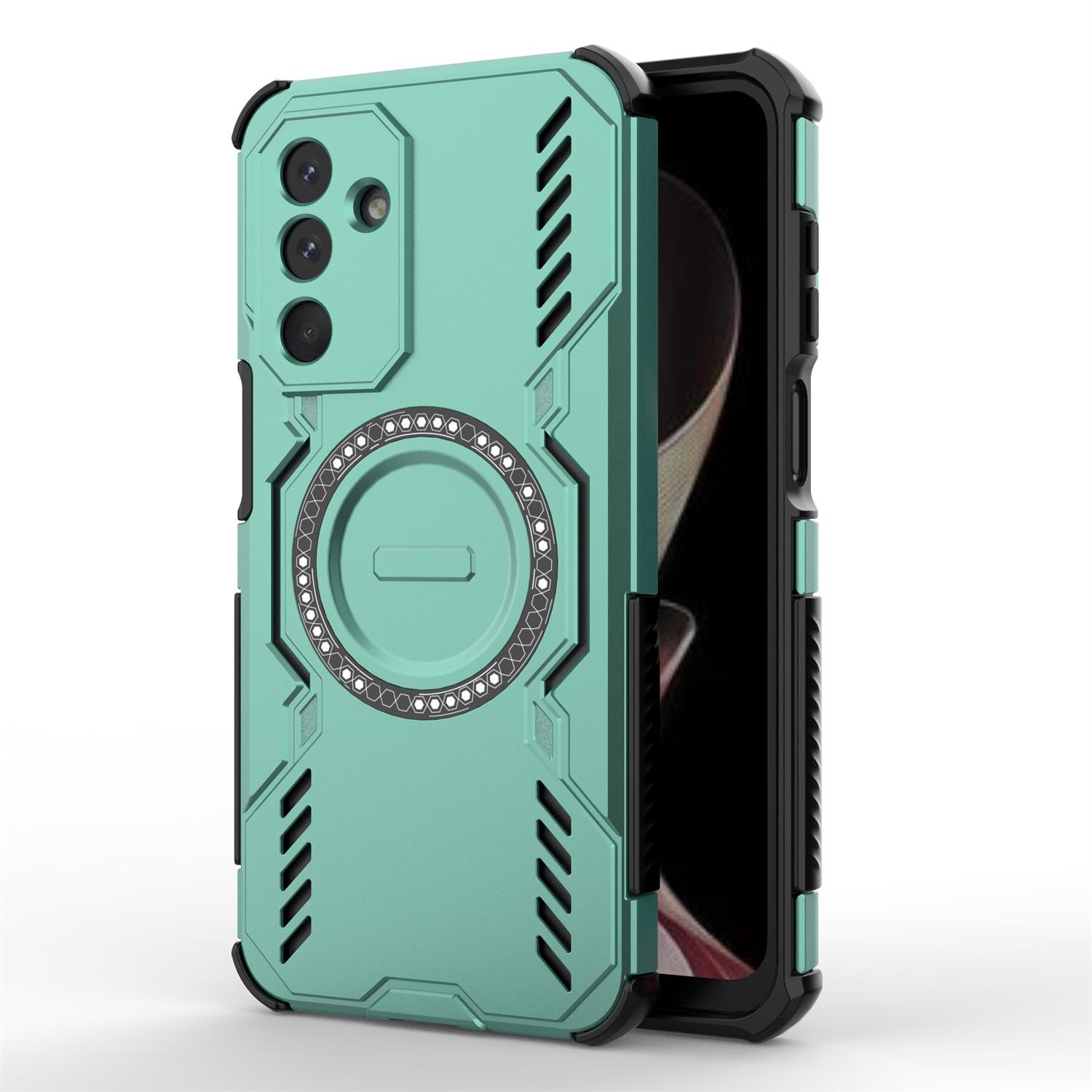 

Магнитный чехол для Samsung Galaxy M36 5G Butterfly Armor Полый Чехол для телефона из ПК+ТПУ с теплоотводом Green