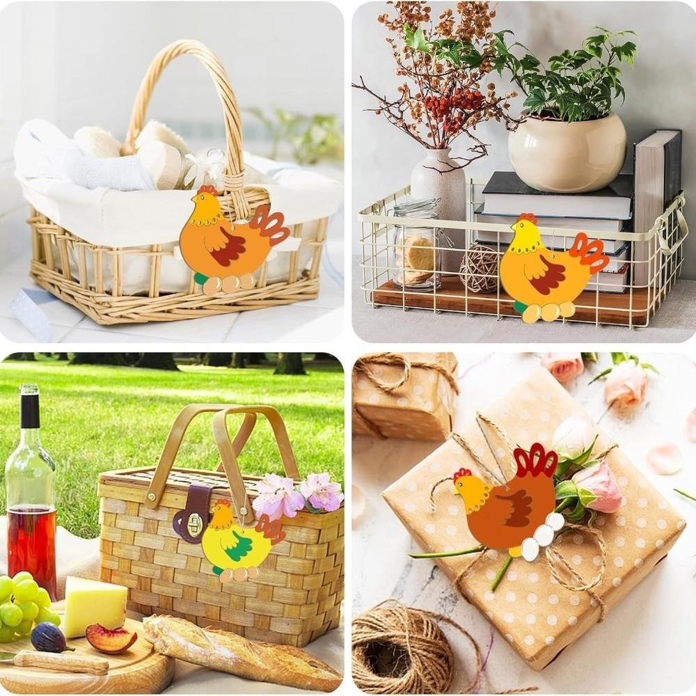 8 Pieces Blank Wooden Easter Egg Graffiti Painting Toy Easter Painted Crafts  Hanging Ornament