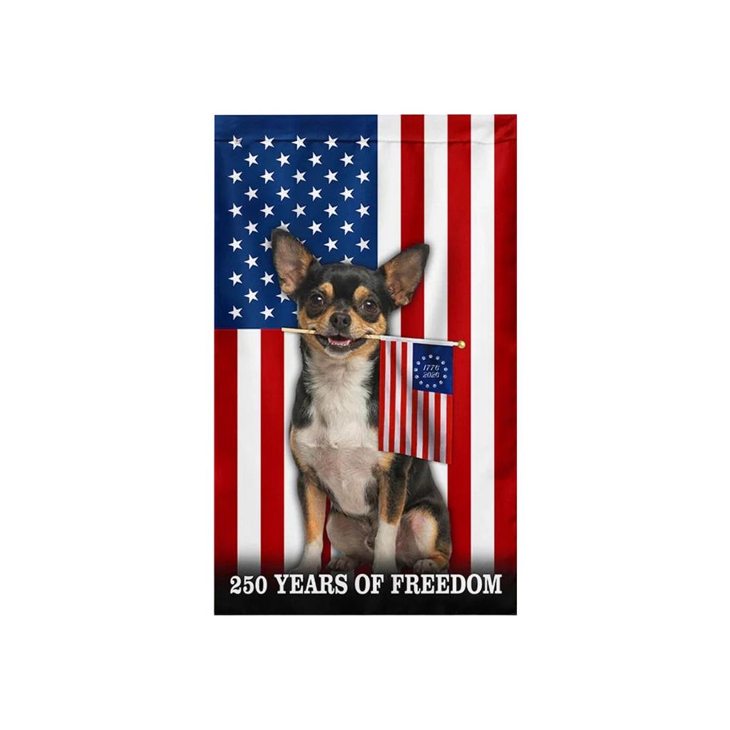 250 Years Commemorative Garden Flag Single Sided 30X45cm Patriotic Dog Design Durable Polyester Outdoor Decorative Banner