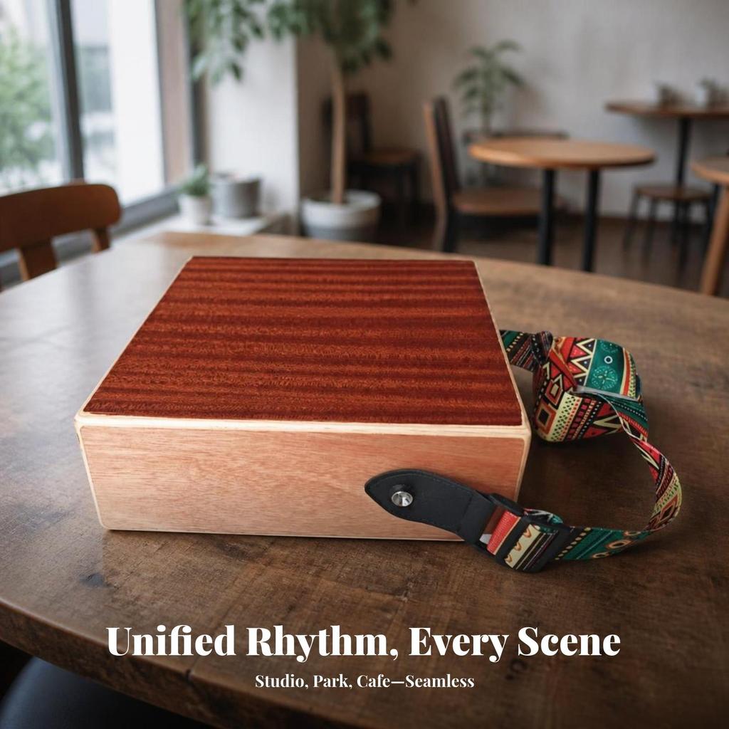 Box Drum Portable with Strap Compact for Acoustic Gatherings