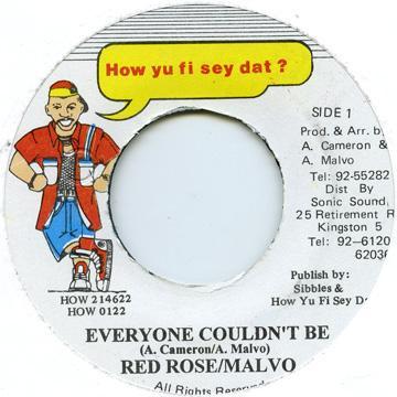 

7-дюймовая пластинка ANTHONY RED ROSE - Everyone Couldn t Be HOW0122 How Yu Fi Sey D 1999 Ямайка Регги, Ска и Даб Б/У