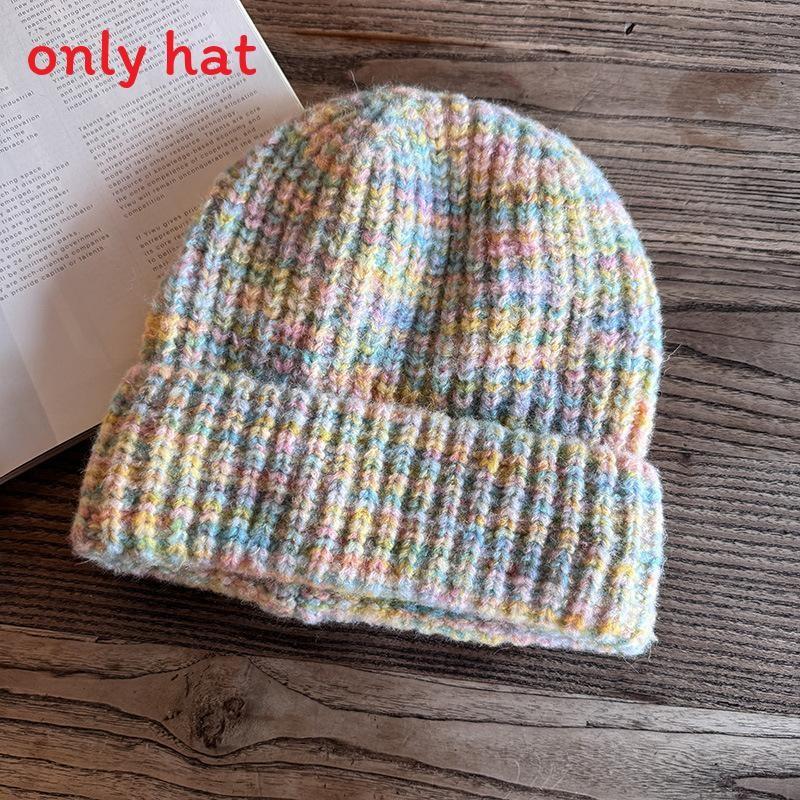Fashion Women Colored Casual Thick Warm Knitted Hat For Winter Use Outings
