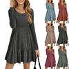 Women's Dress, Long Sleeved Pullover, Round Neck, A-line Casual Dress, And Winter