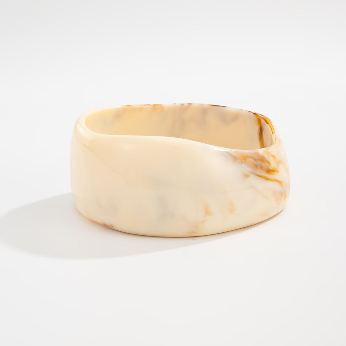 

Fashion Metal Cross Glossy Spring Bracelet, Exaggerated Personality Irregular Smudge Resin Bracelet
